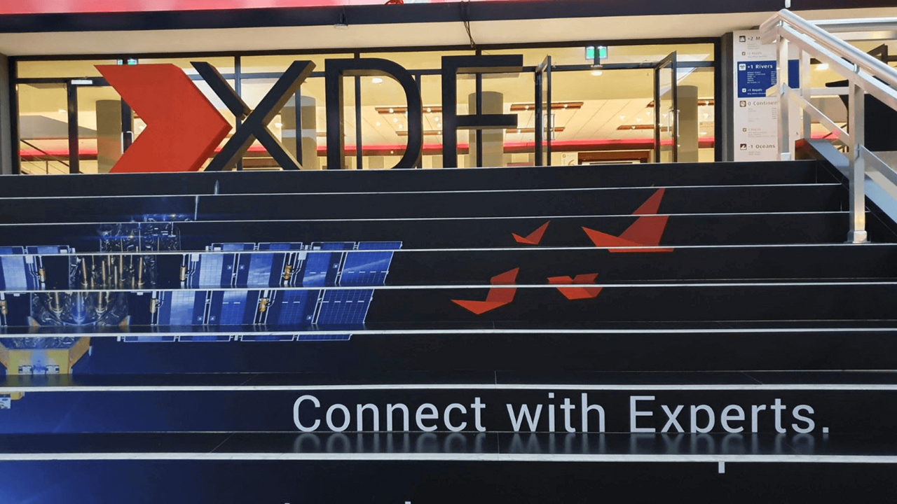 Staircase at the main hall of the 2019 XDF in Den Haag