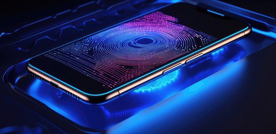 Smartphone with a fingerprint image