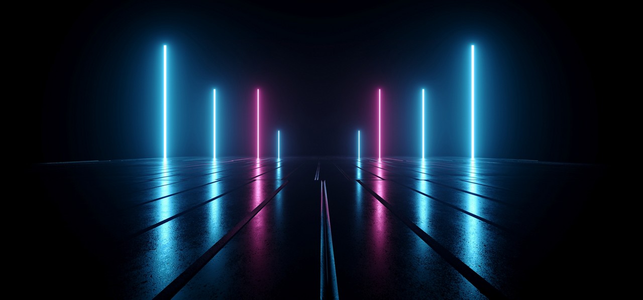 Alternate blue and pink lights