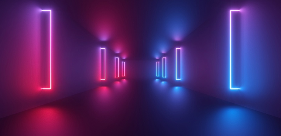 Glowing lines on black