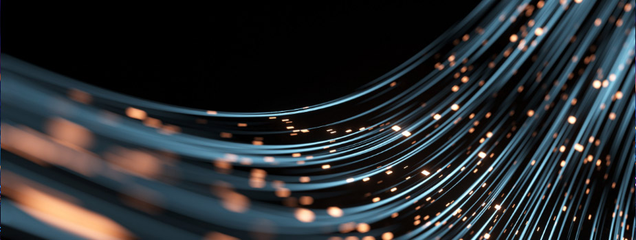 curvy likes of light in the dark representing the flow of data