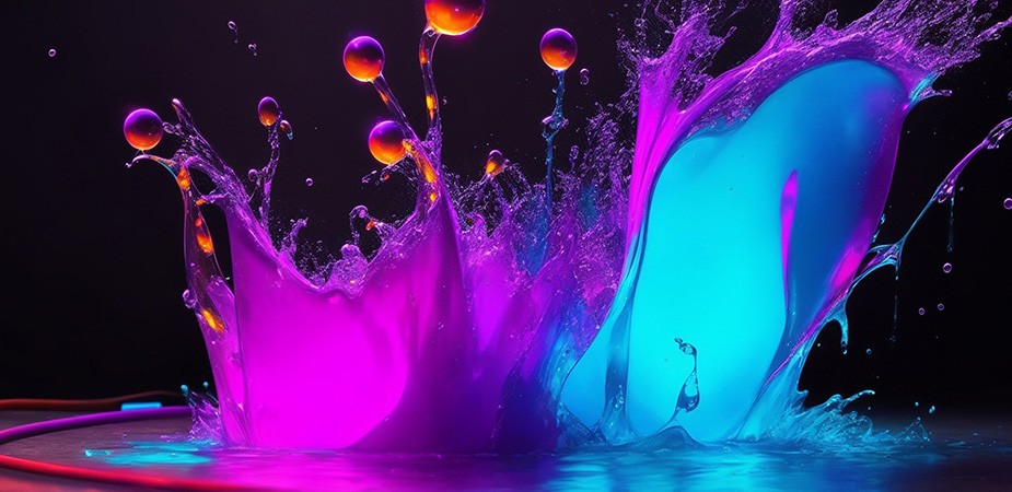 water splash with ambient light effects