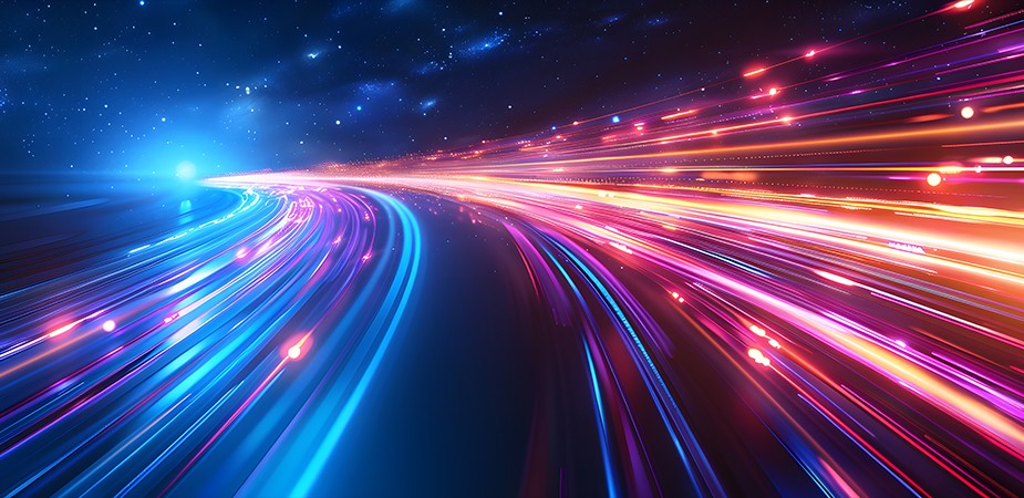 Light speed neon lines