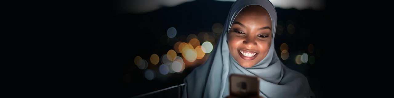 Women using phone